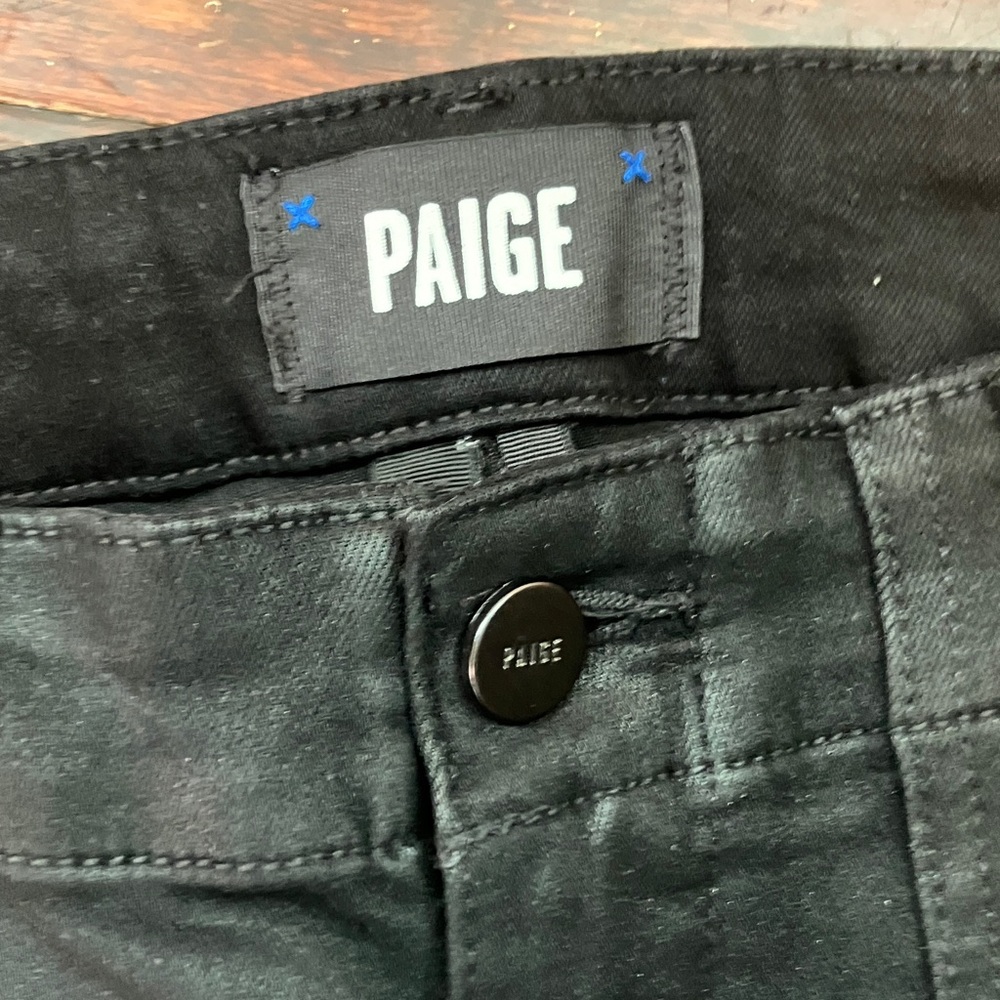 Paige Mayslie Jogger Jeans Black Fog Luxe Coated - Picture 5 of 8